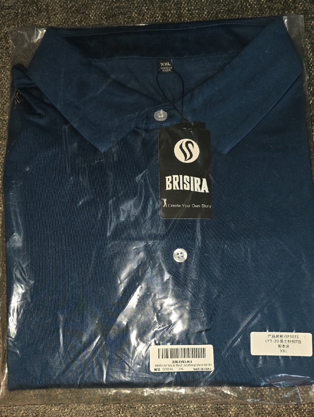 Men's Casual Button-Down Shirt in Navy Blue